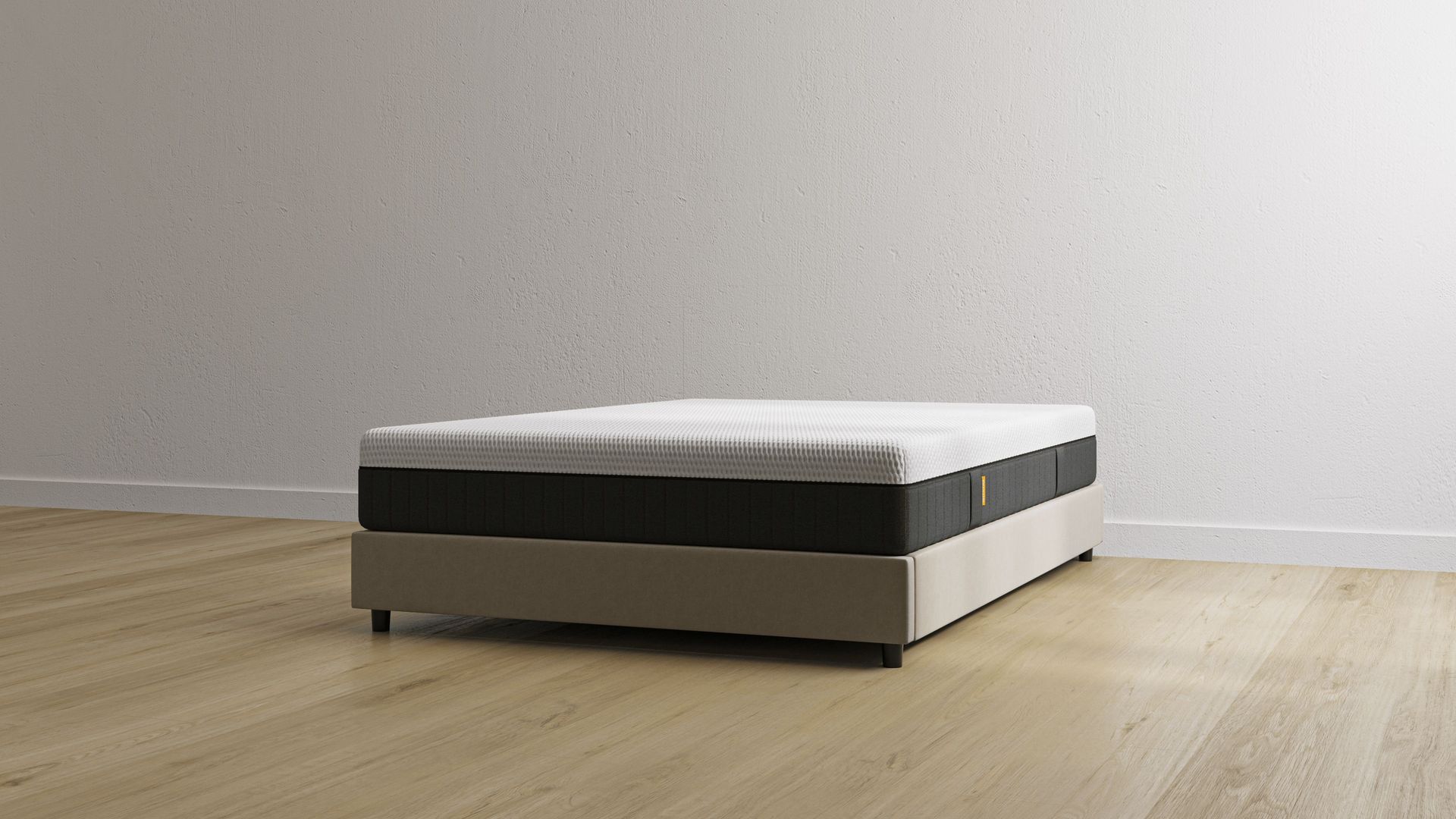 Letto contenitore beige senza testiera con materasso