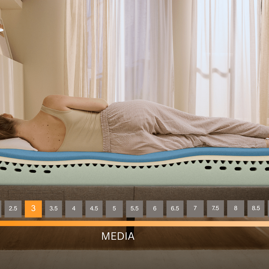 Colchón Emma Original con sensación media firme ideal para quienes buscan equilibrio entre soporte y confort al dormir.