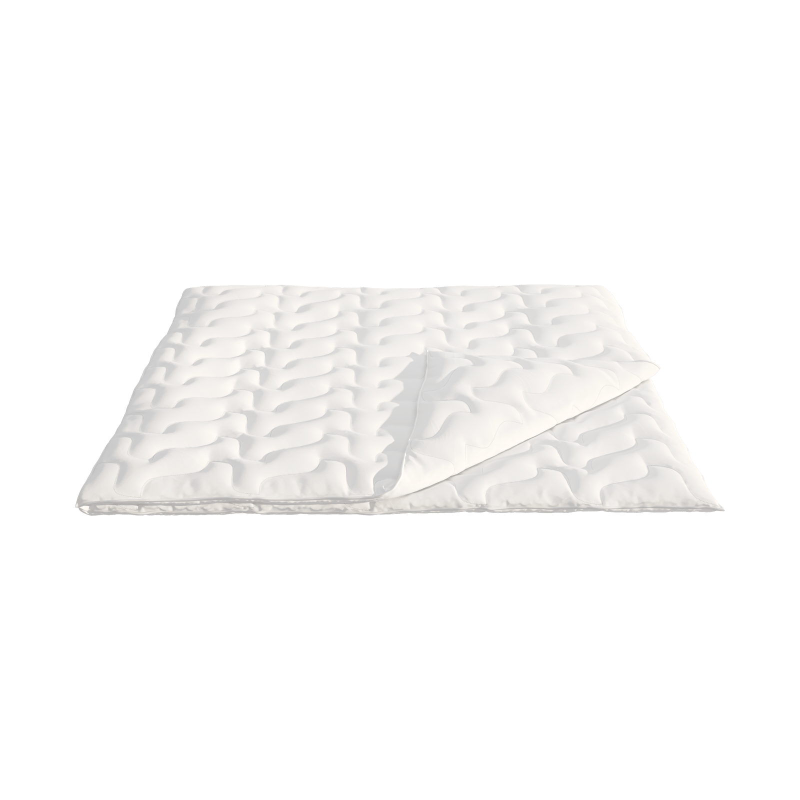 Coperta bianca piegata con motivo discreto