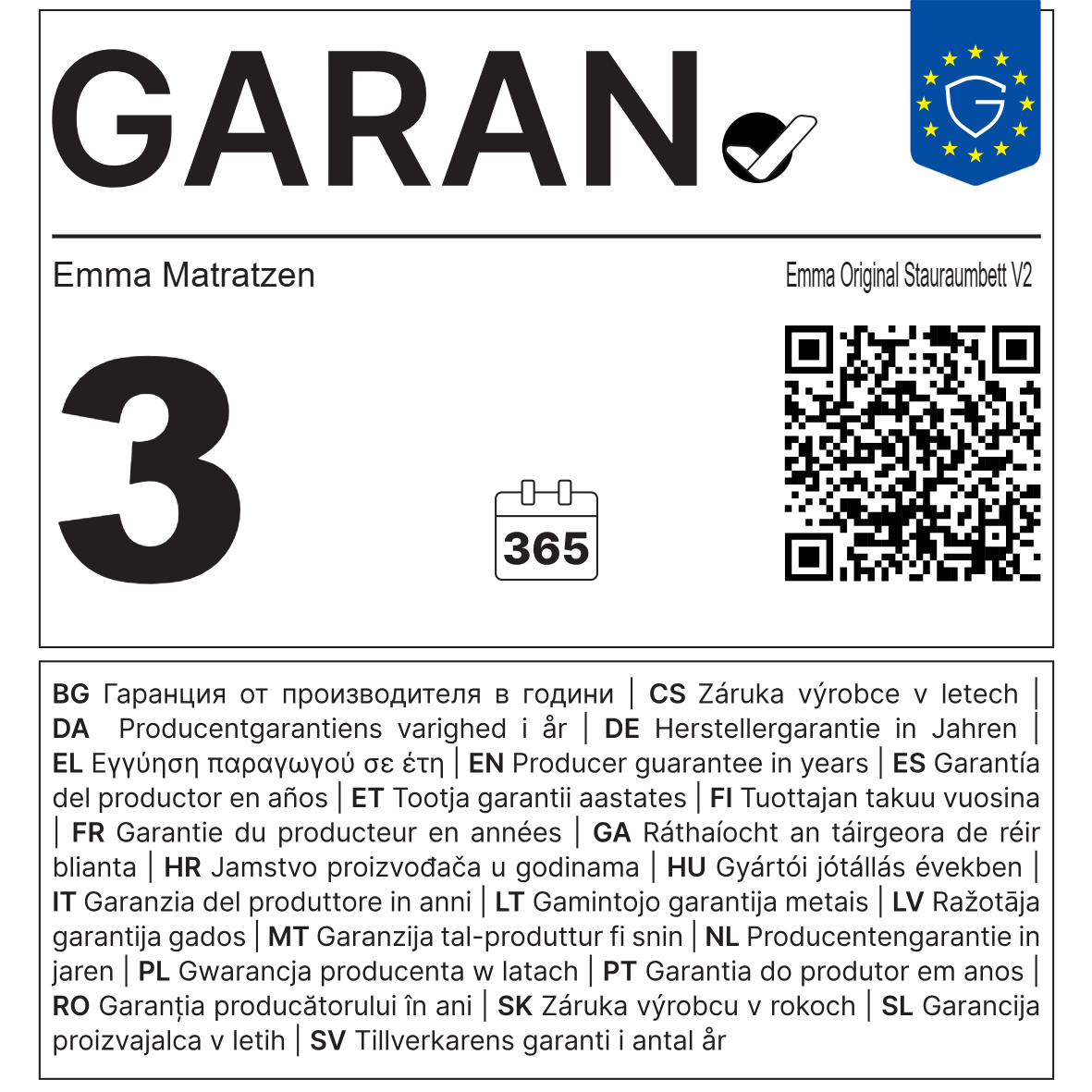 Emma Matratzen – Emma Original Stauraumbett V2 – Herstellergarantie in Jahren: 3 Jahre