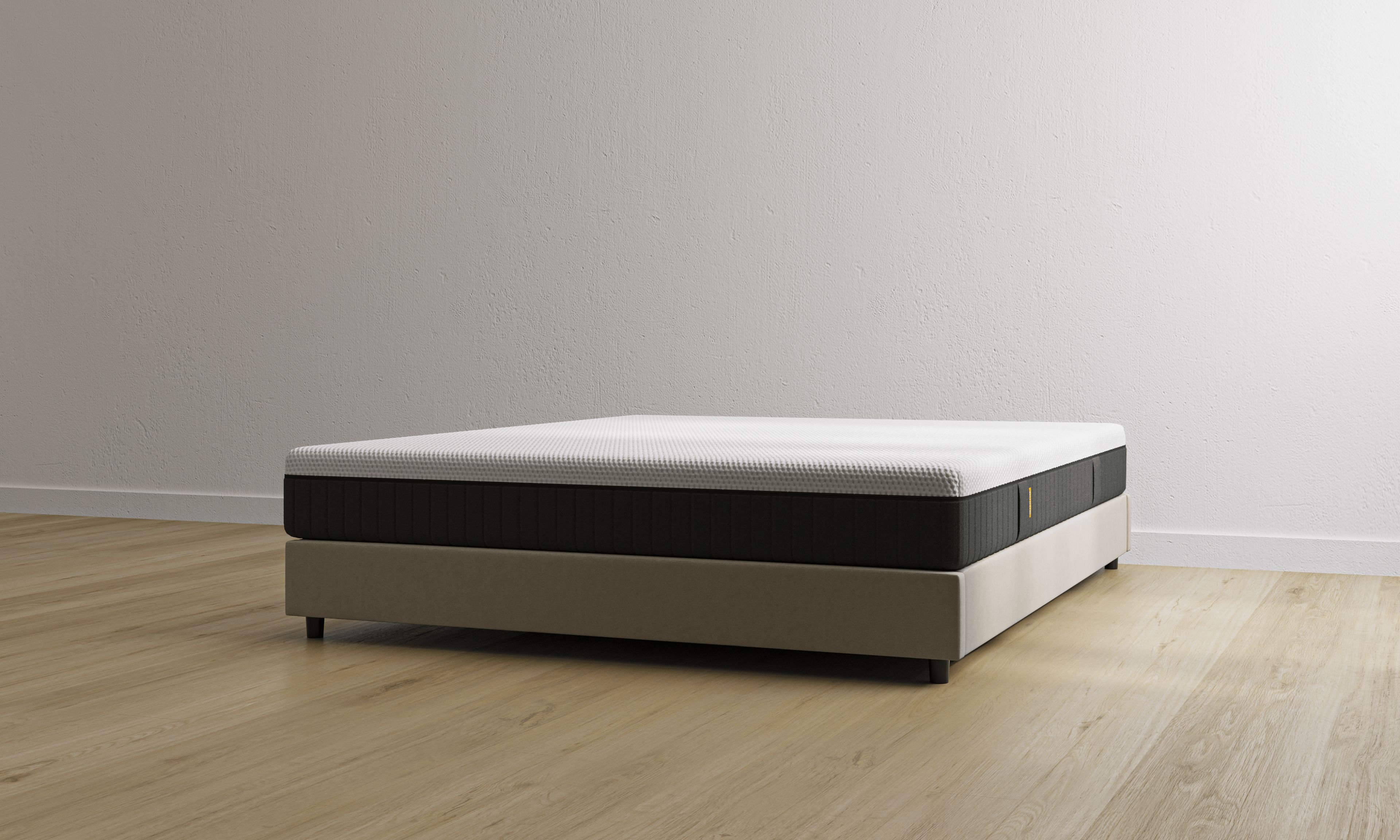 Letto contenitore beige senza testiera con materasso