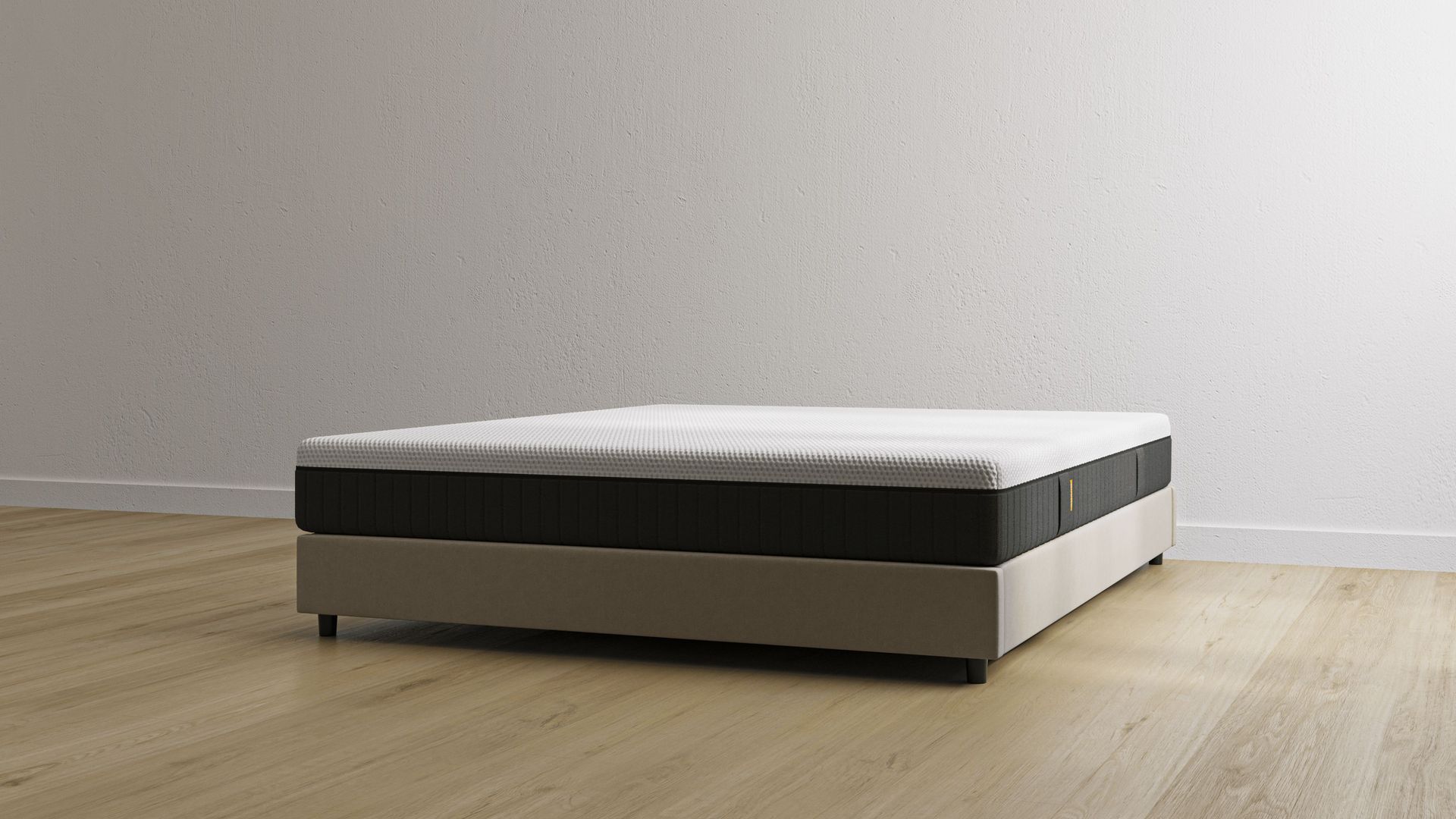 Letto contenitore beige senza testiera con materasso