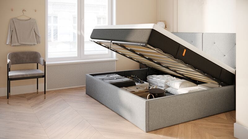 Lit coffre en tissu