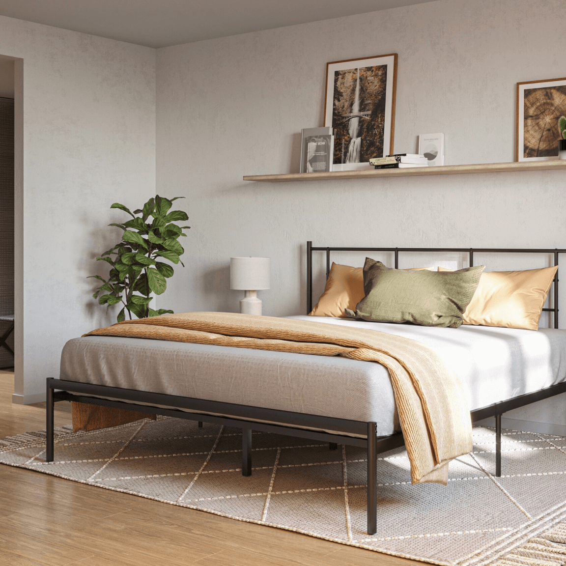 Emma Metal Bed - Modern, sleek design.