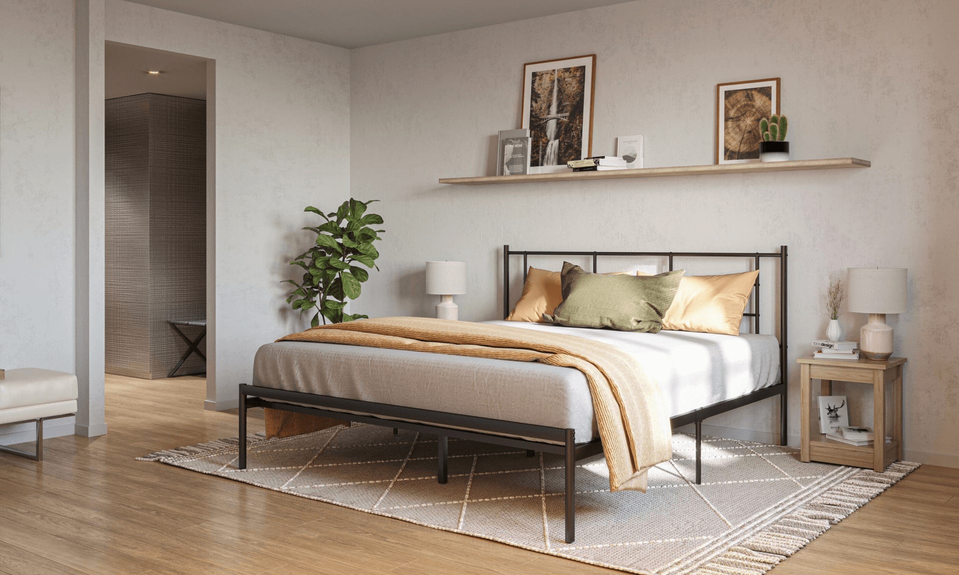 Emma Metal Bed - Modern, sleek design.