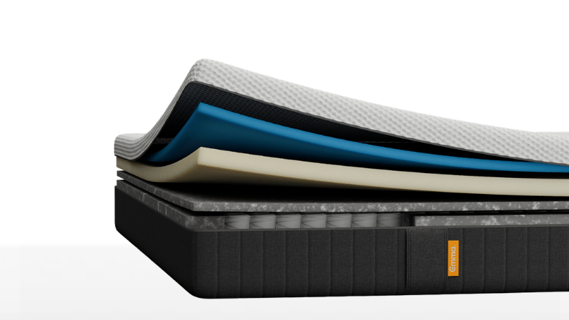 Colchón híbrido Emma Hybrid Premium de 25 cm con espuma y resortes pocket que ofrecen soporte inteligente, confort y estabilidad.