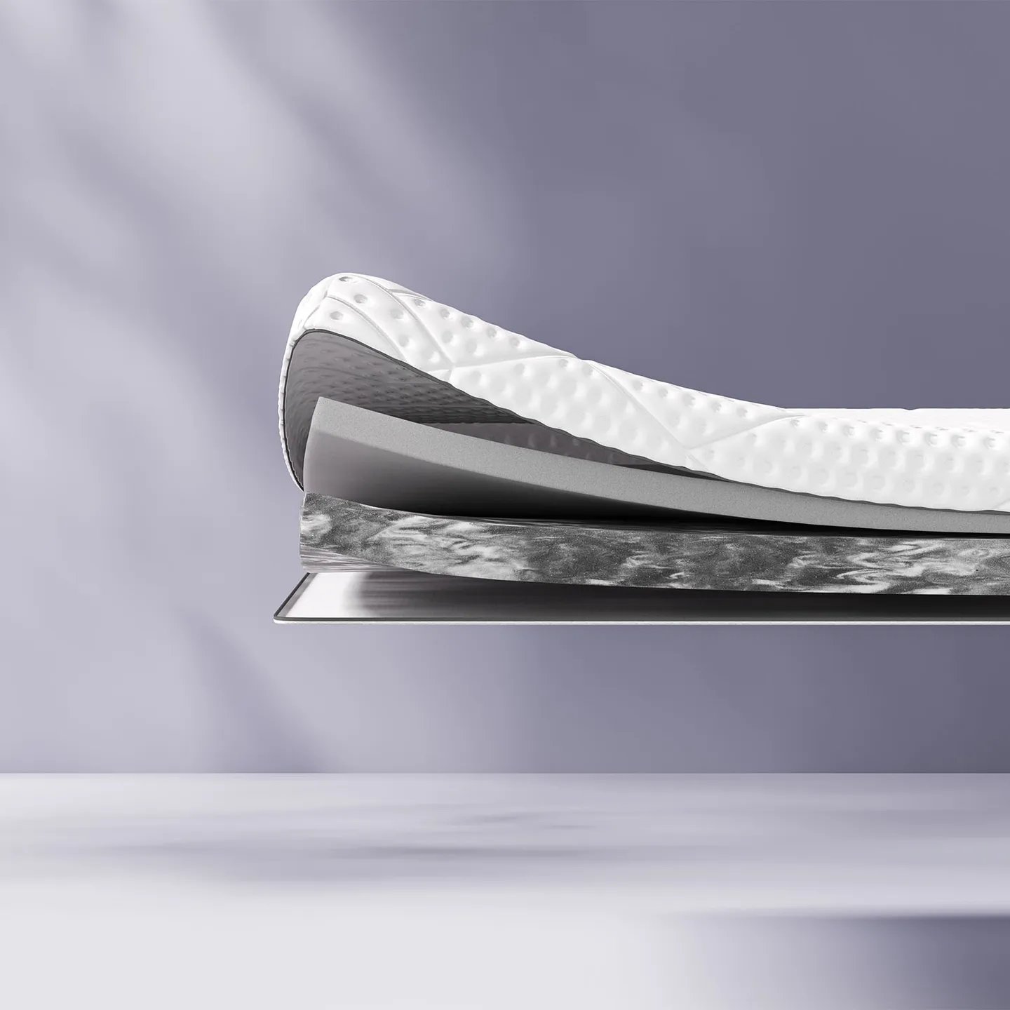 Emma Original Pro Topper in zijaanzicht, met zichtbare lagen van schuim en textuur voor comfort en ondersteuning.