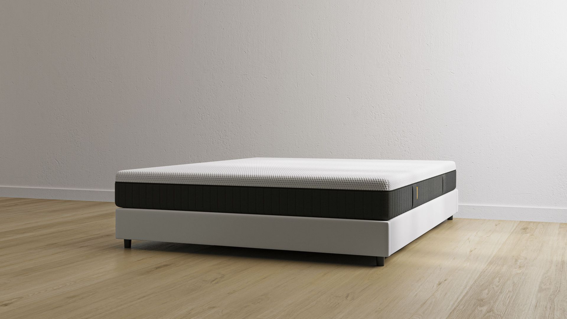 Letto contenitore bianco senza testiera con materasso