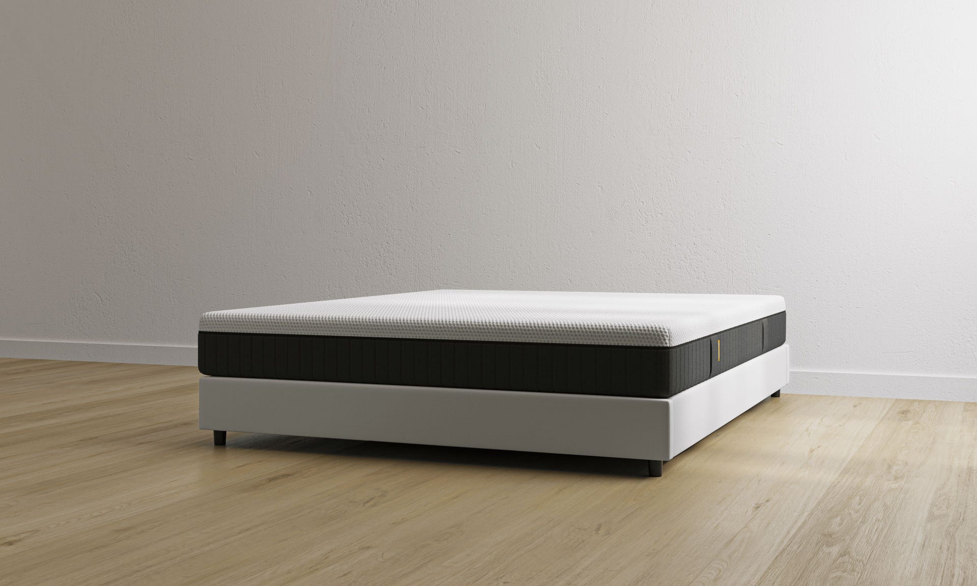 Letto contenitore bianco senza testiera con materasso