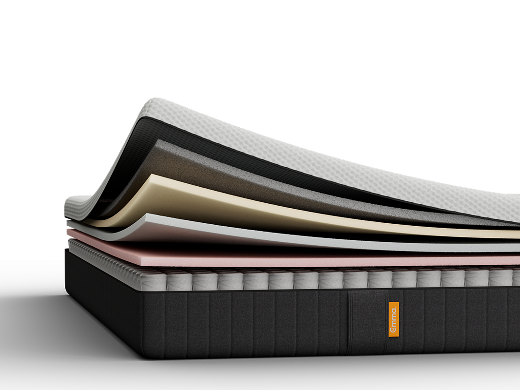 White Emma mattress shown on a neutral background.