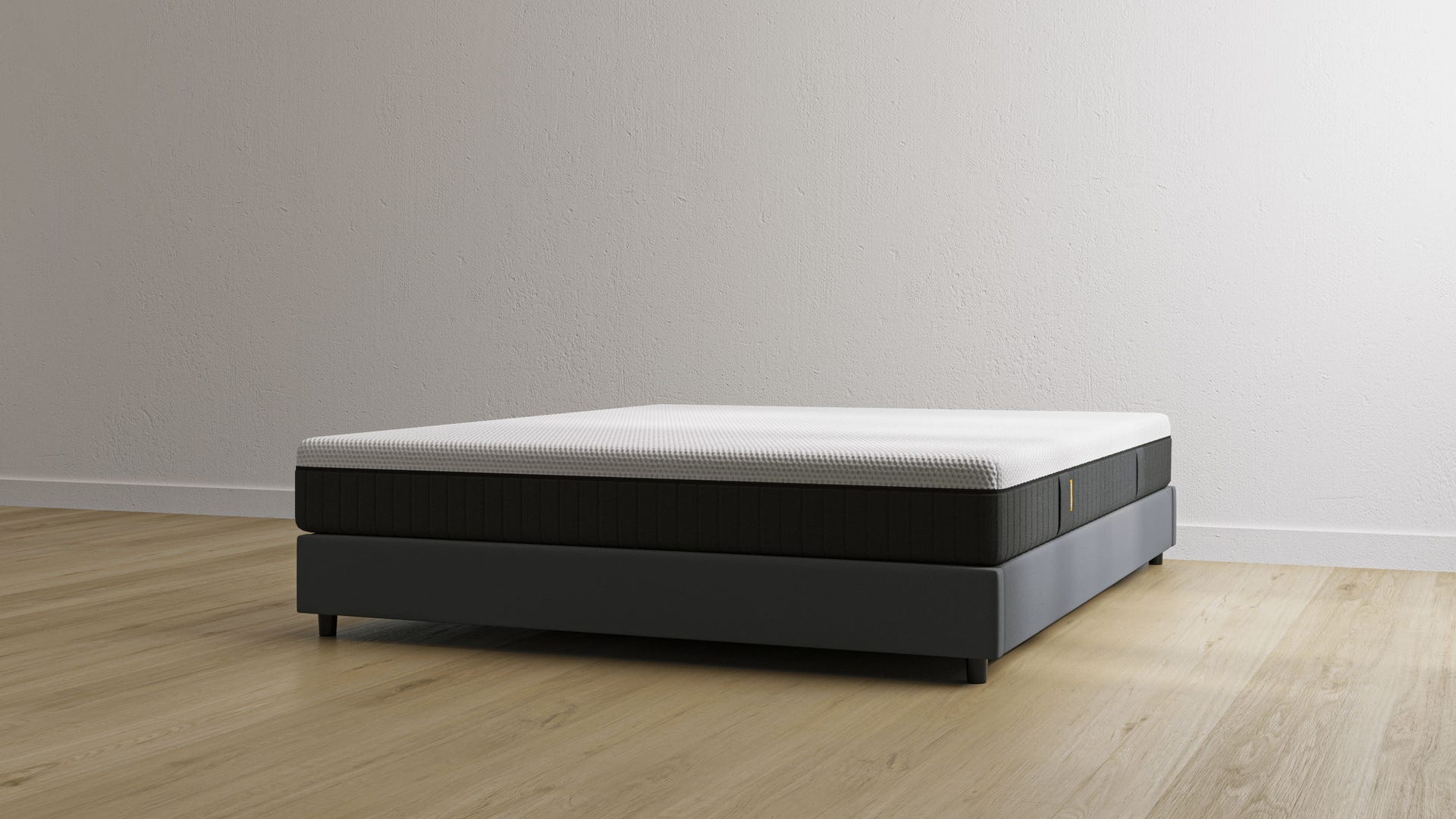 Letto contenitore grigio scuro senza testiera con materasso