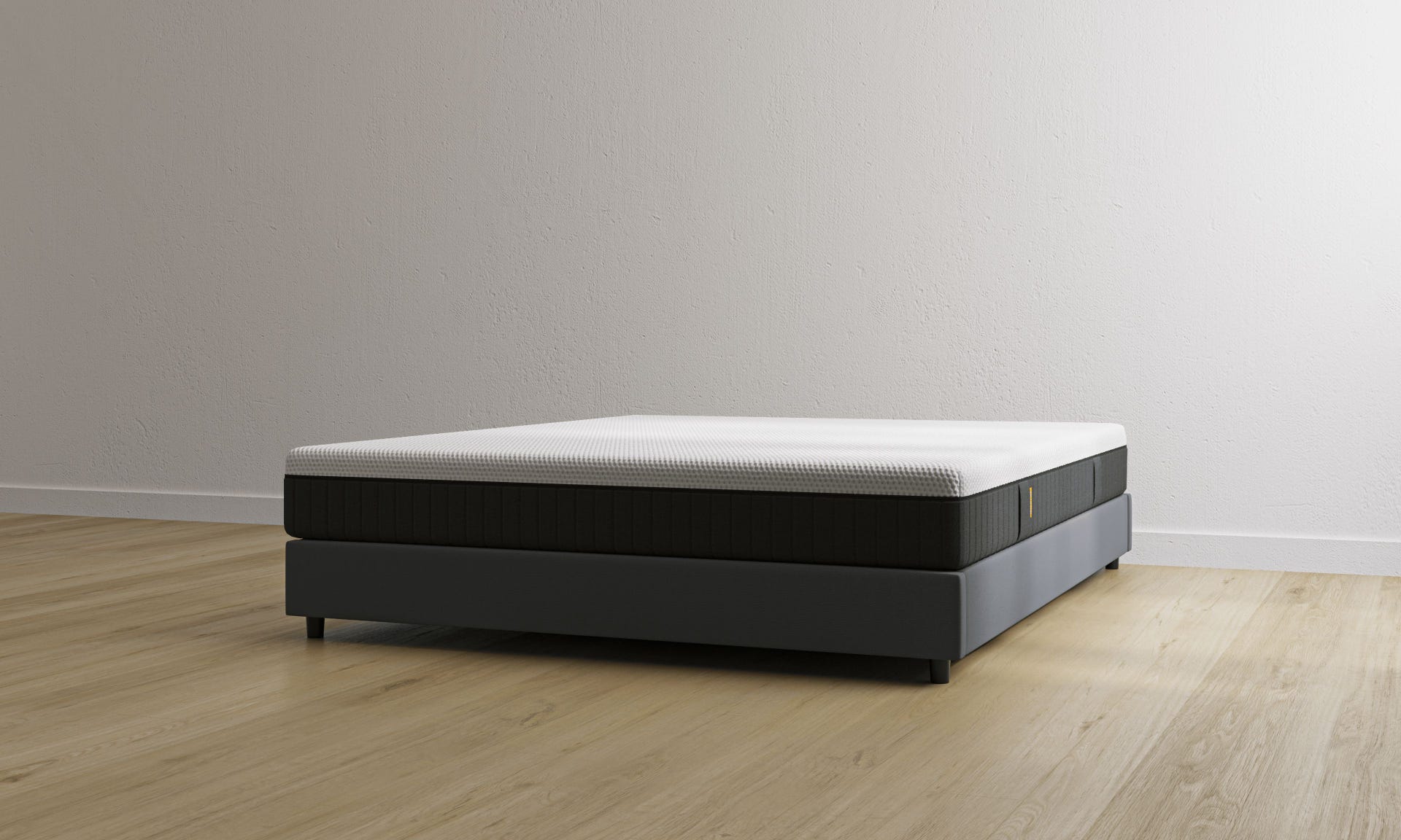 Letto contenitore grigio scuro senza testiera con materasso