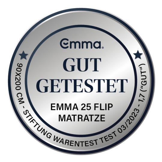 Gut getestet - Emma 25 Flip Matratze, Note 1,7, Größe 90x200 cm, Ausgabe 03/2023.