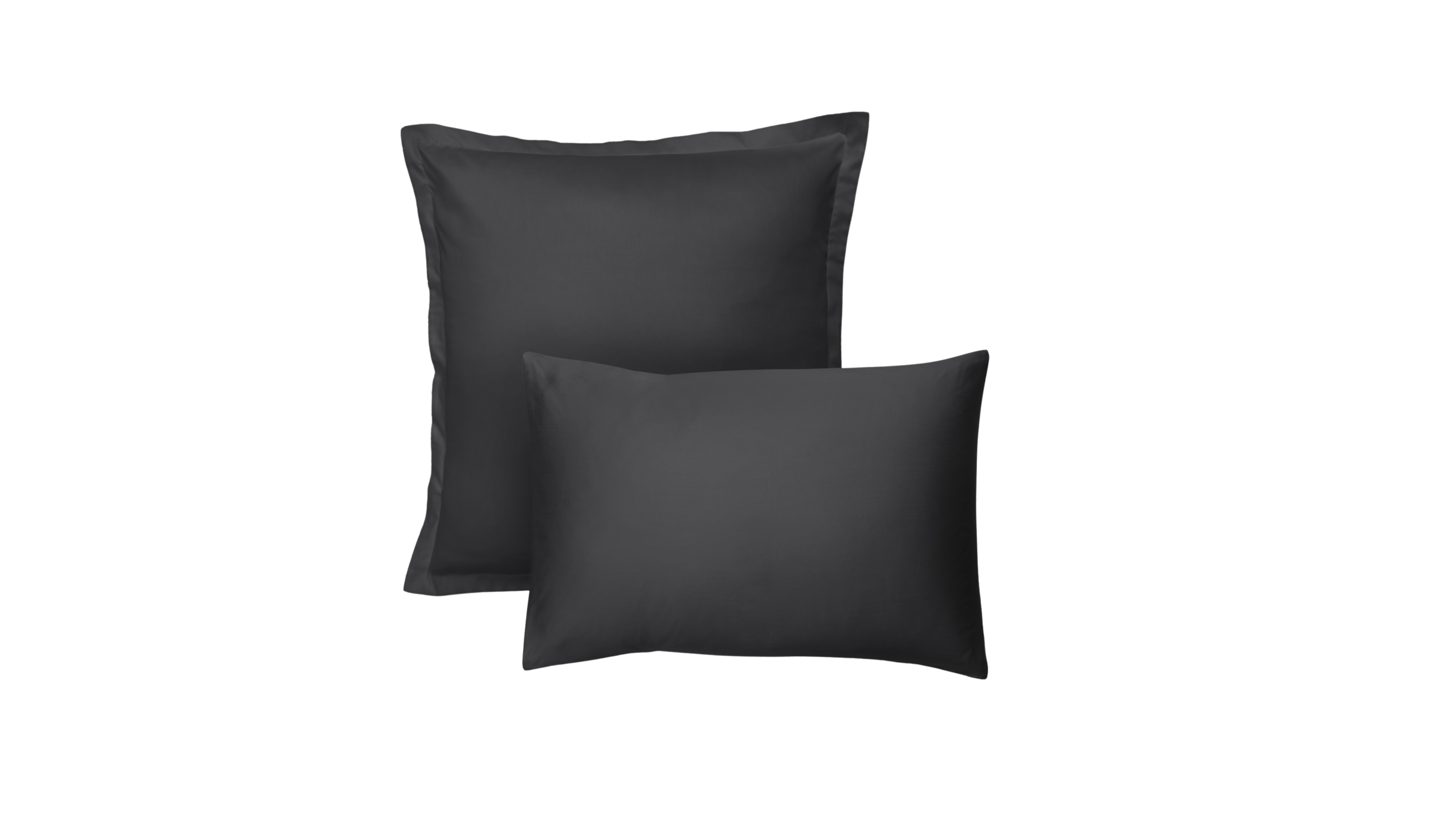 Zwei Emma Premium Kopfkissenbezüge in dunkelgrau.