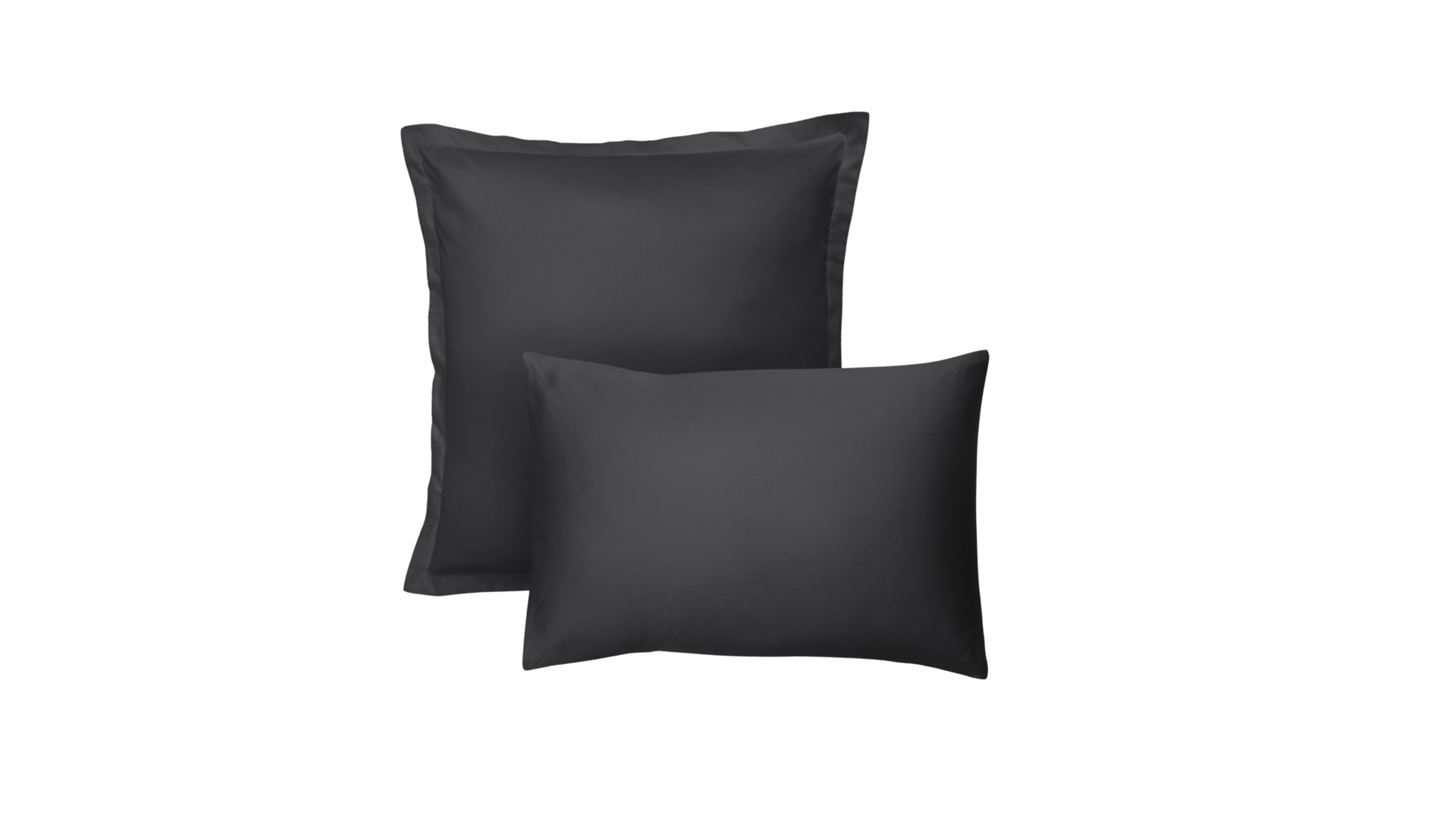Zwei Emma Premium Kopfkissenbezüge in dunkelgrau.