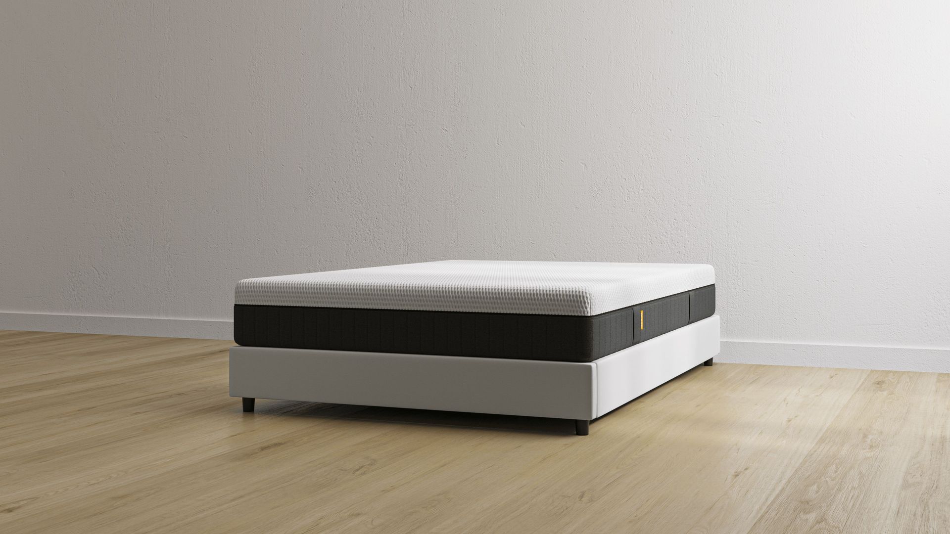 Letto contenitore bianco senza testiera con materasso