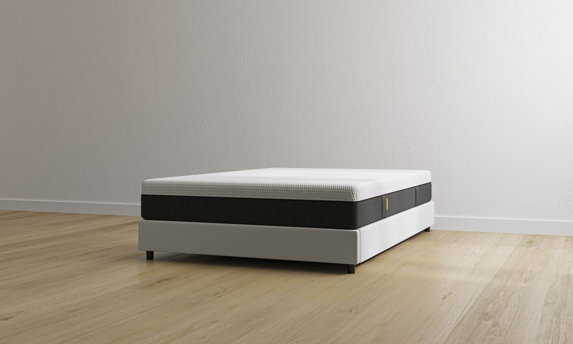 Letto contenitore bianco senza testiera con materasso