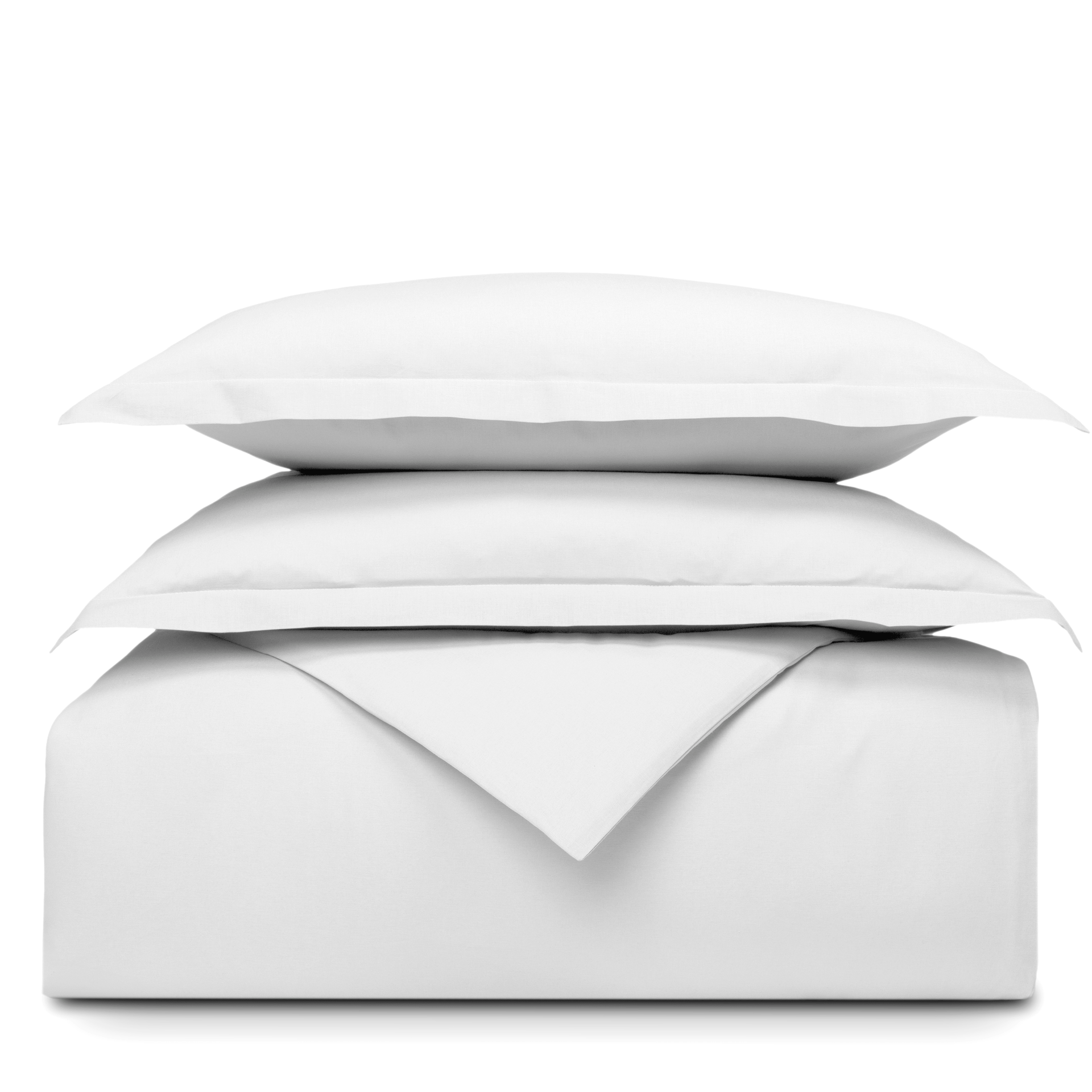 Emma Classic Bettwäscheset mit zwei Kissenbezügen und einem Bettdeckenbezug in weiss.