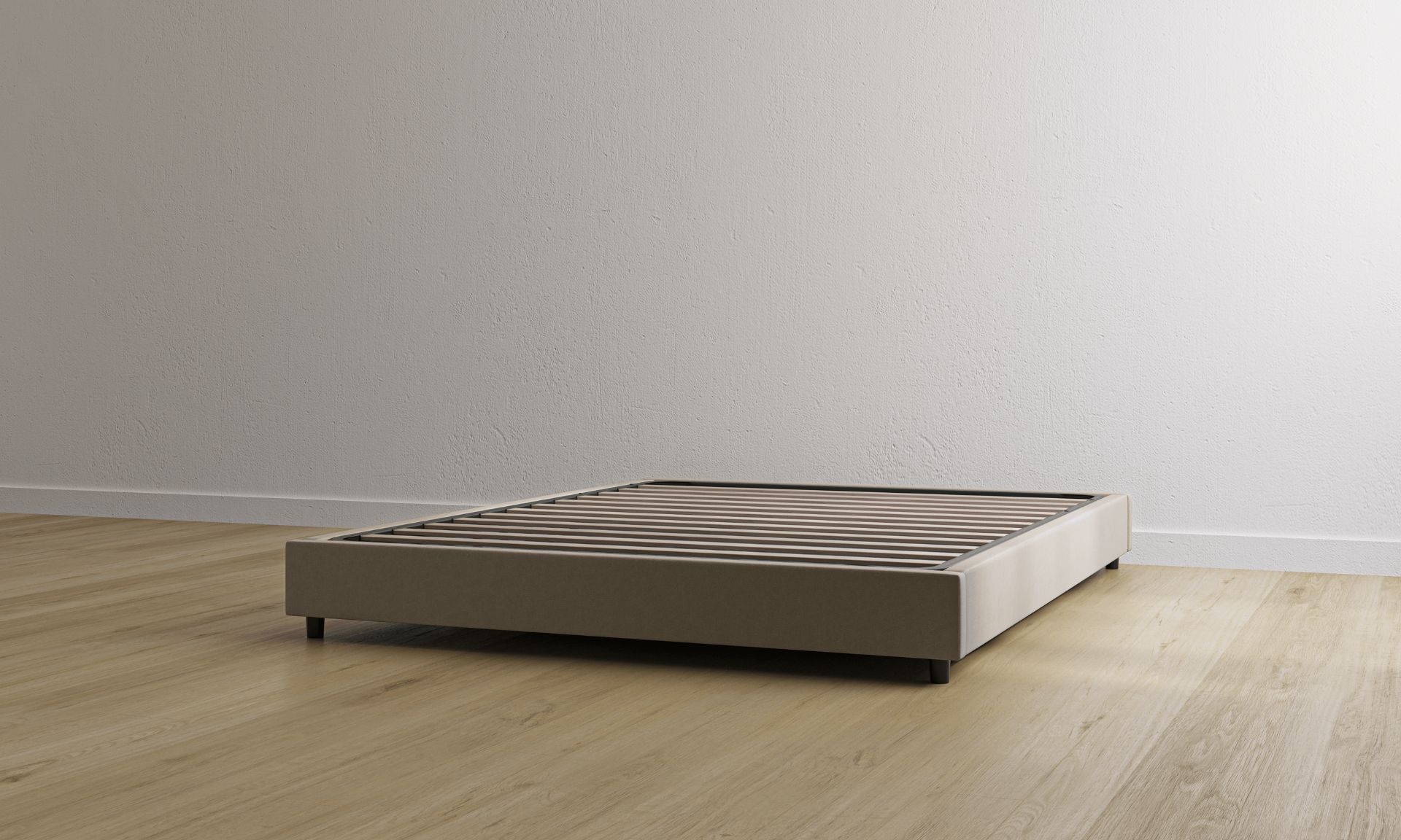 Letto contenitore beige senza testiera