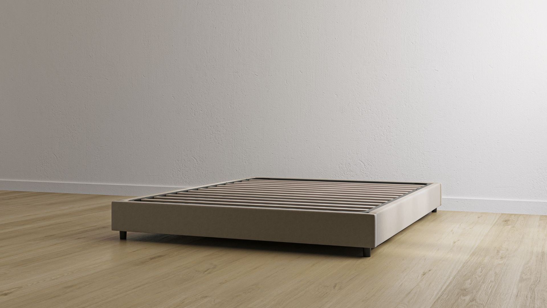 Letto contenitore beige senza testiera