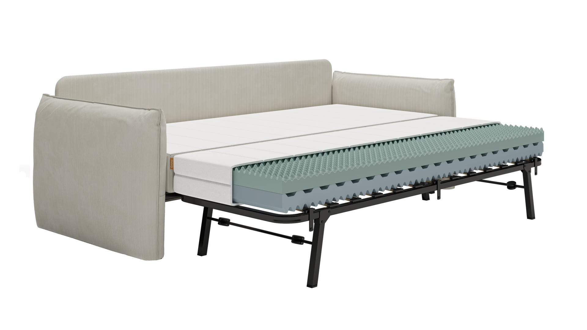 Emma Sofa Bed - adjustable mattress for best support.