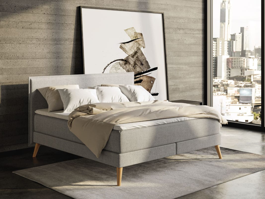 Emma Elite Boxspringbett Komfort V2 in modernem Schlafzimmer.