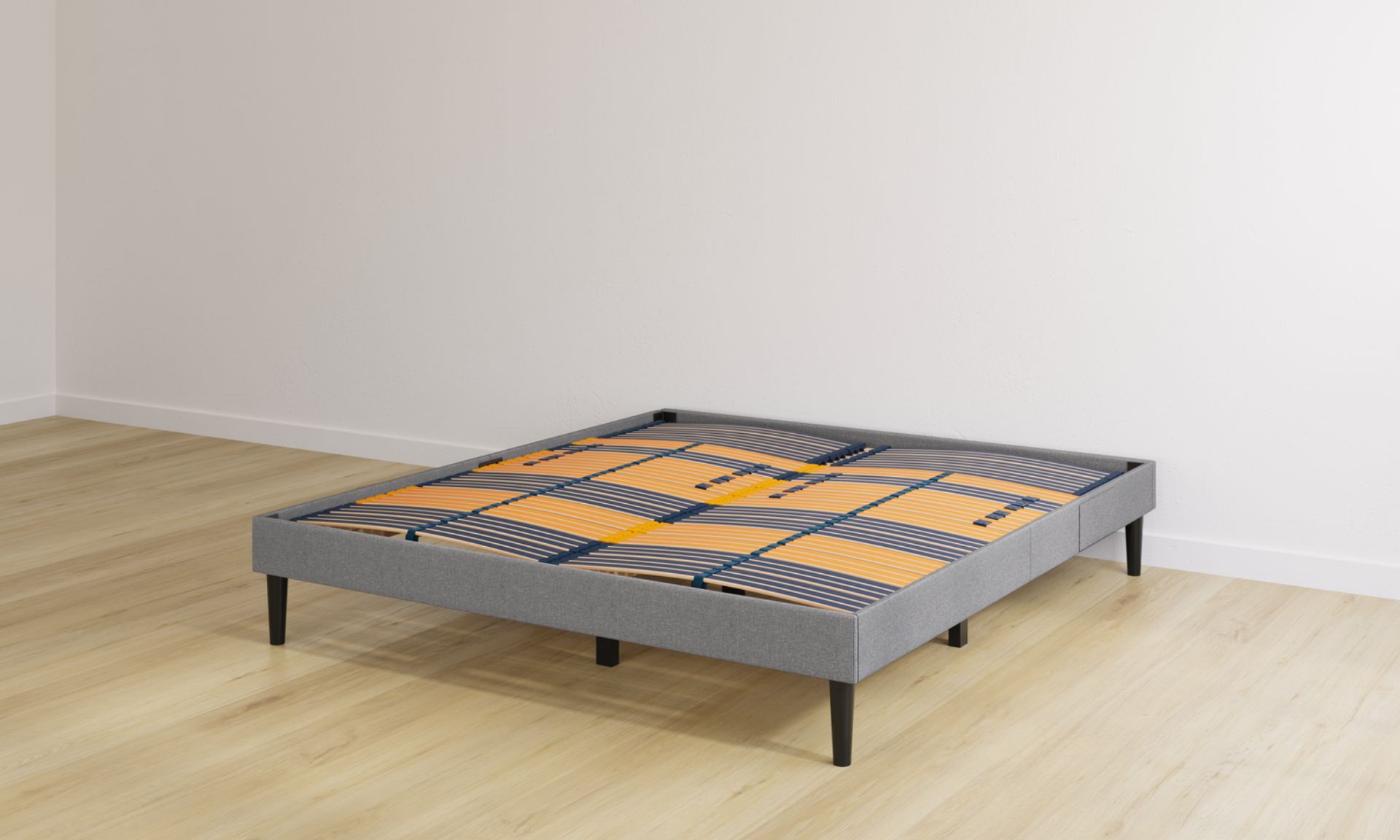 Base letto matrimoniale grigio scuro con doghe premium