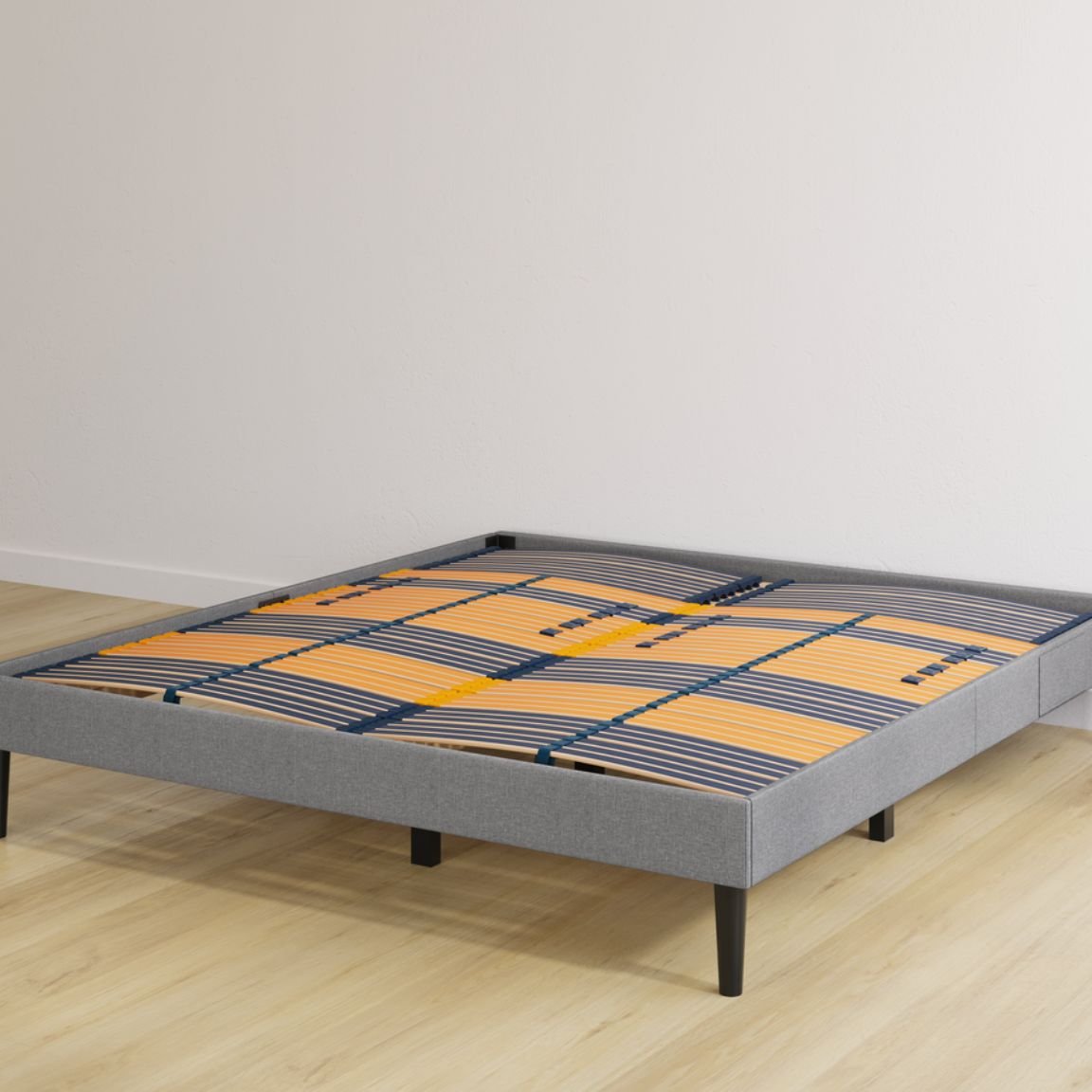 Base letto matrimoniale grigio scuro con doghe premium