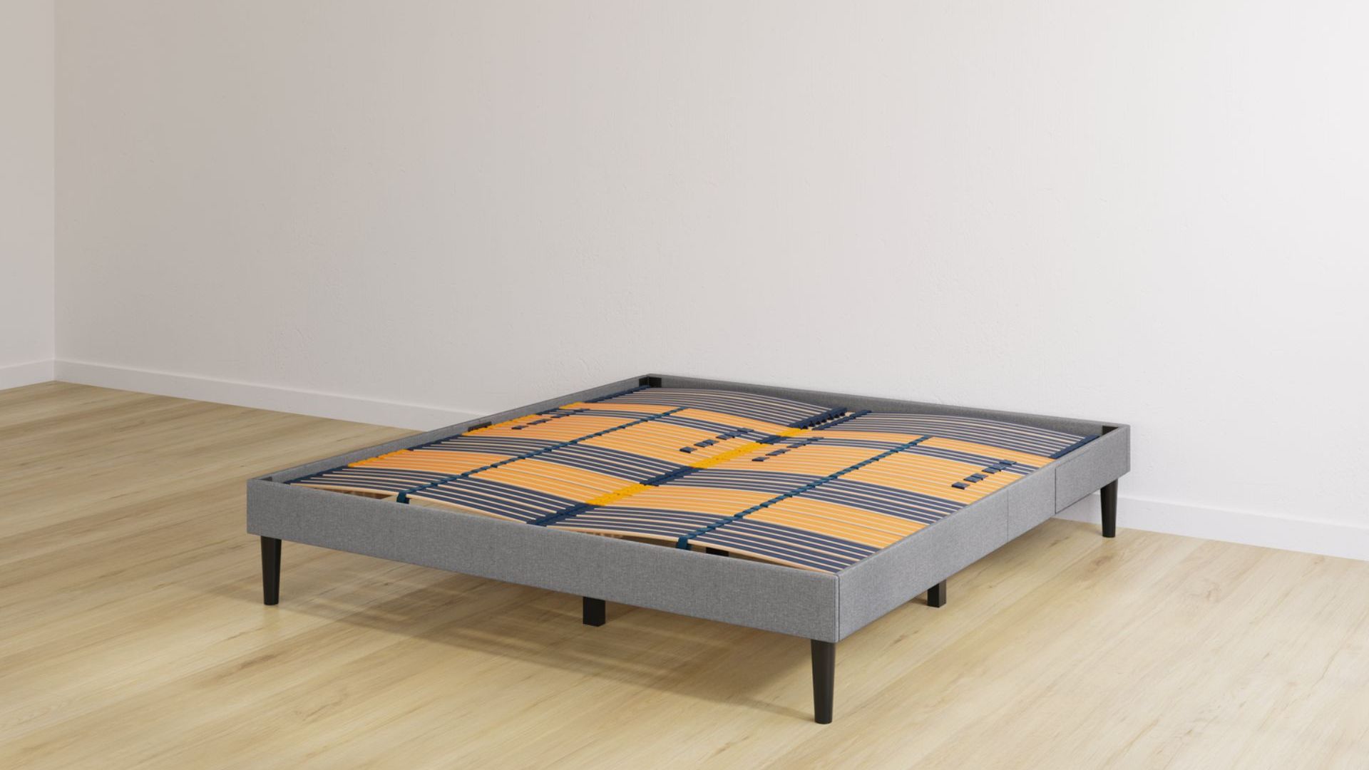 Base letto matrimoniale grigio scuro con doghe premium