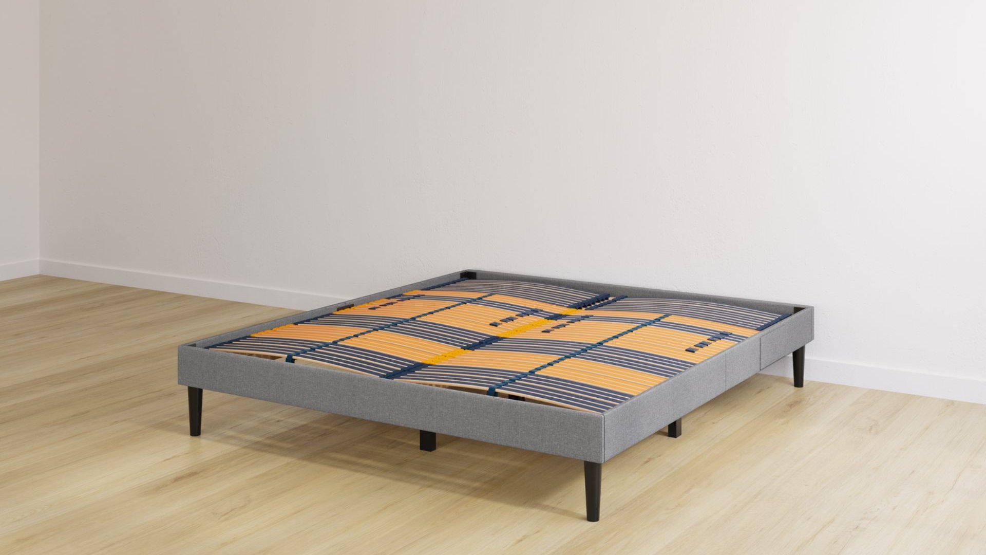 Base letto matrimoniale grigio scuro con doghe premium