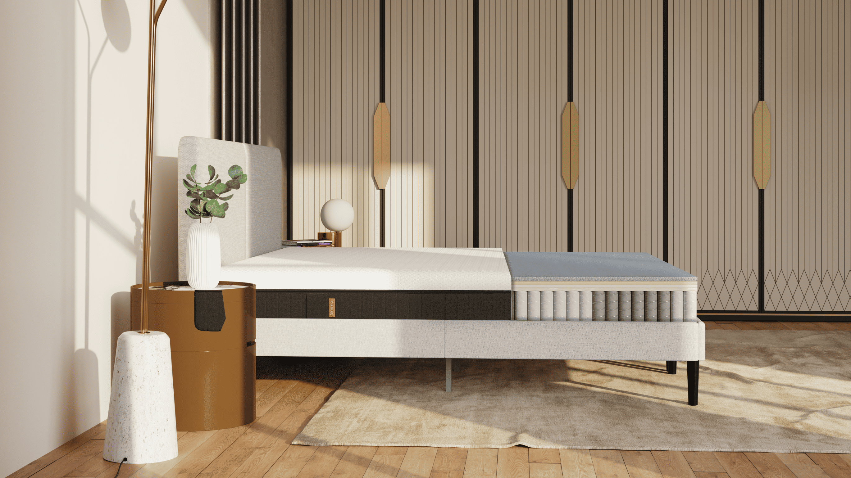 Resortes Edge to Edge: Mejoran la estabilidad, aumentan la durabilidad y garantizan transpirabilidad en toda la superficie del colchón.