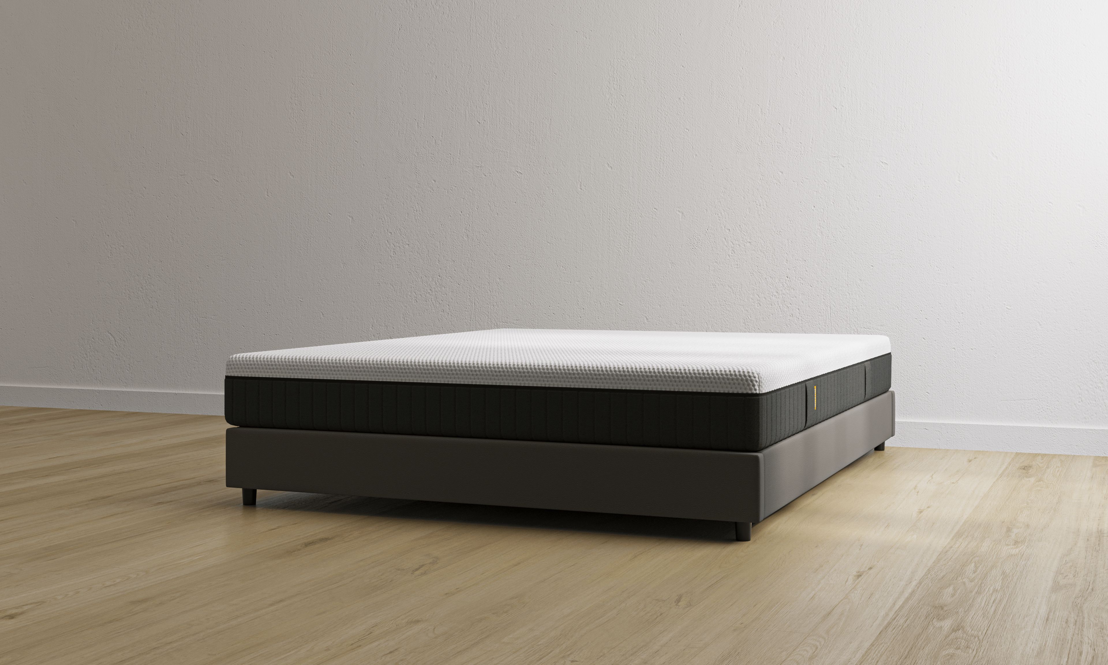 Letto contenitore grigio senza testiera con materasso