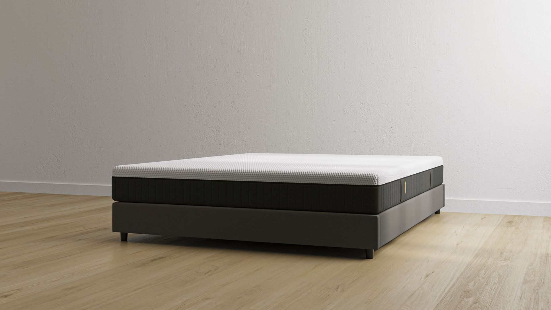 Letto contenitore grigio senza testiera con materasso