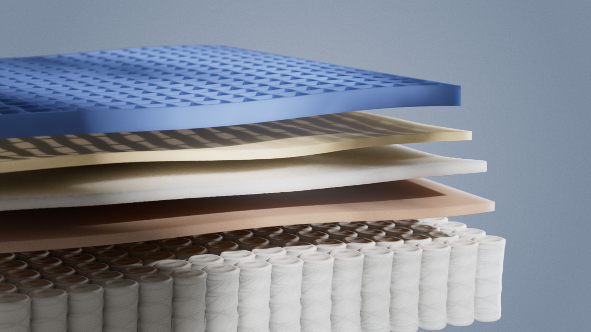An Emma Mattress with 7 layers including an airgrid layer, Emma'slatest innovation for weightless comfort and support.