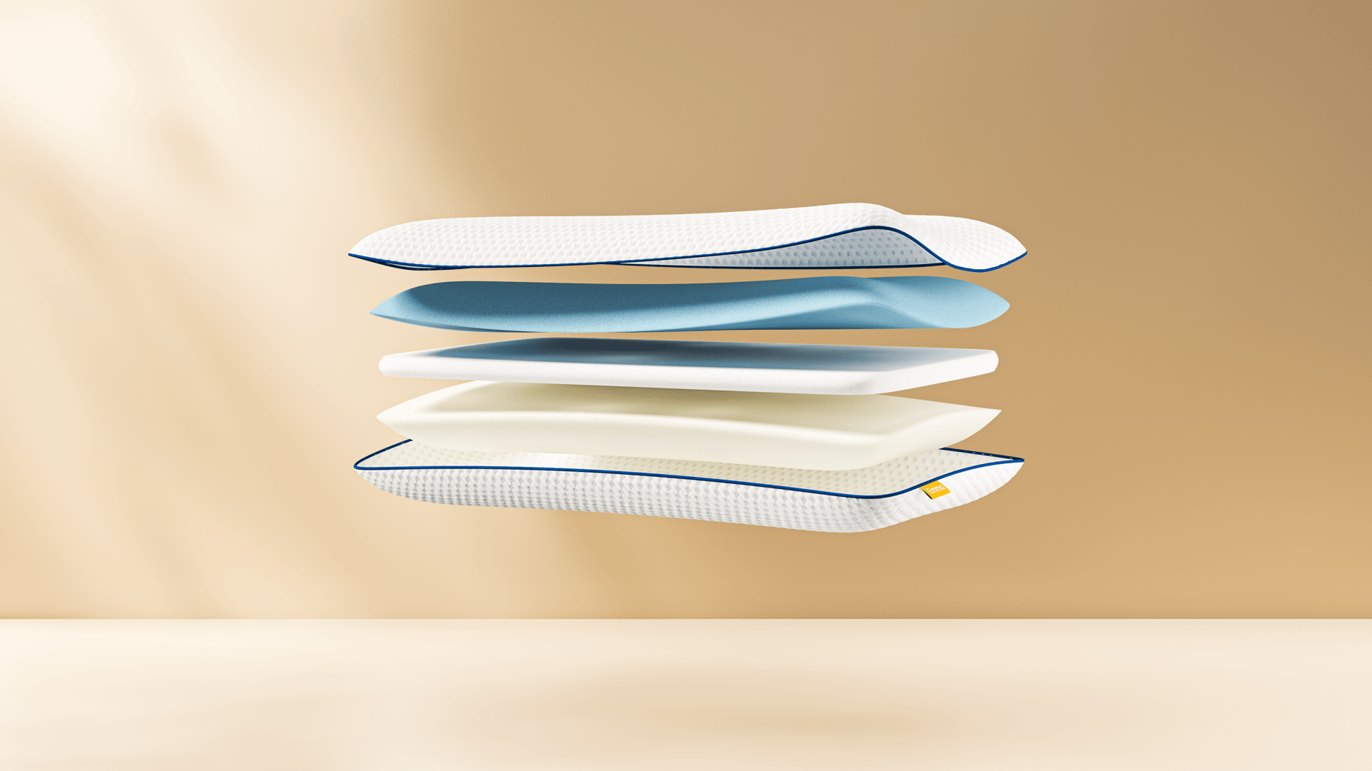 Las capas de una almohada viscoelástica original