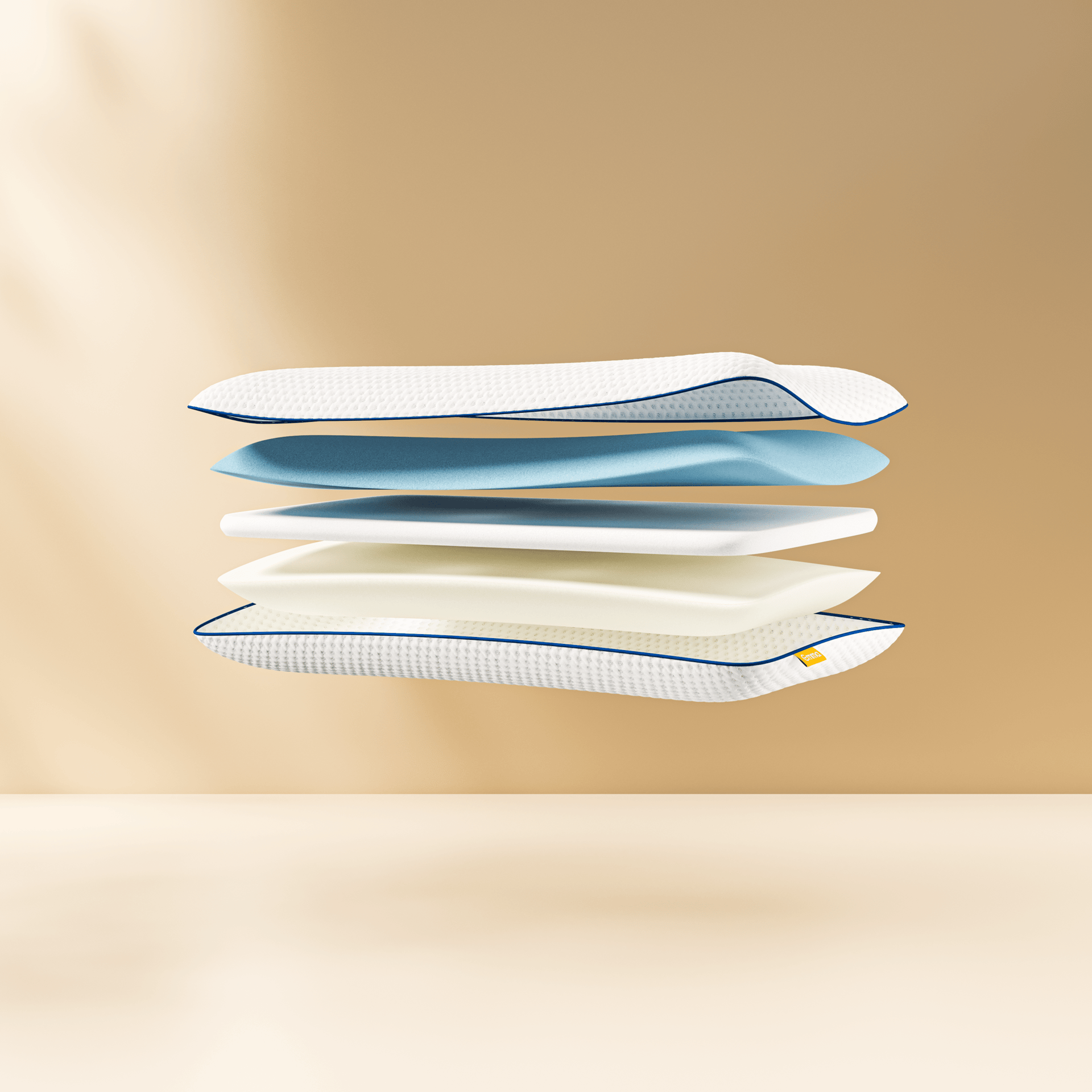 Las capas de una almohada viscoelástica original