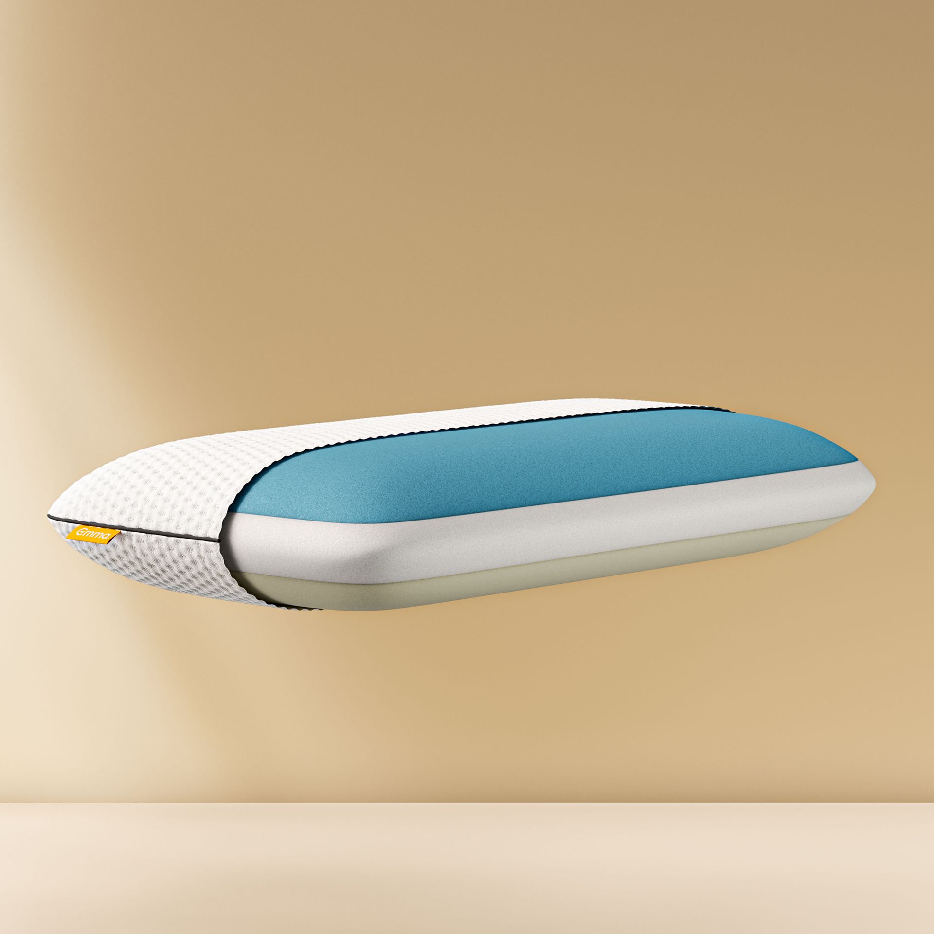 Almofada Emma com corte lateral, mostrando as camadas internas