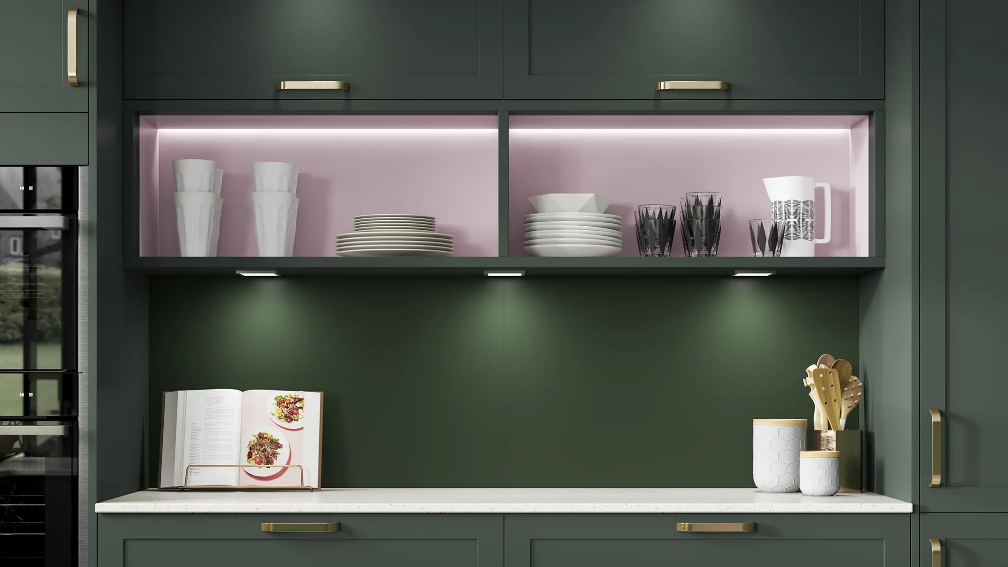 Chester-Forest-Green-Trend2-Open-Shelving-with-AluSplash.webp
