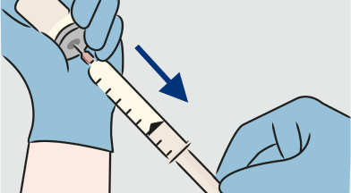 Attach transfer needle and fill syringe