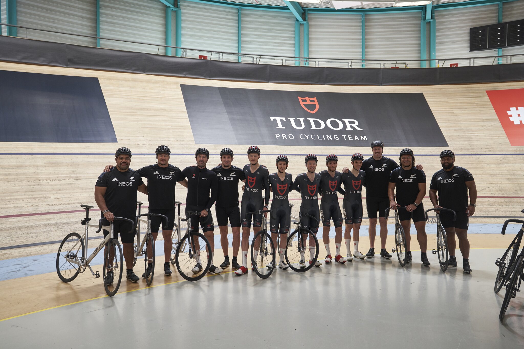 The All Blacks and TUDOR Pro Cycling Trade Places