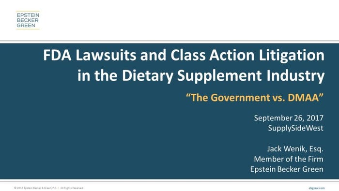 Slideshow: Attorney Highlights DMAA FDA Litigation at SupplySide West