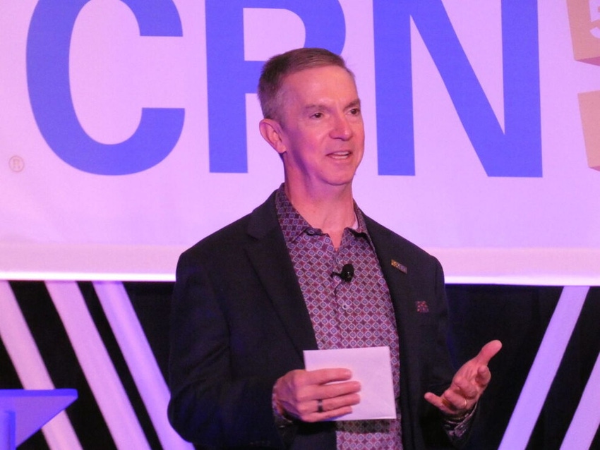 Steve Mister at CRN annual conference on Oct. 5, 2023