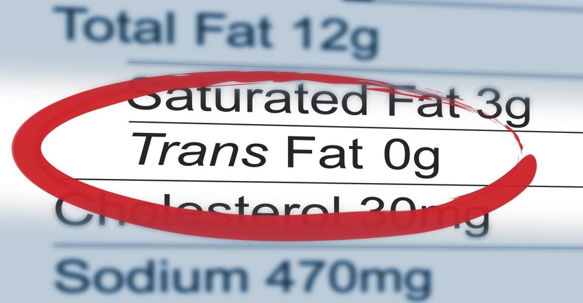 trans fat labeling