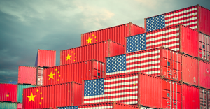 Chinese and American shipping containers