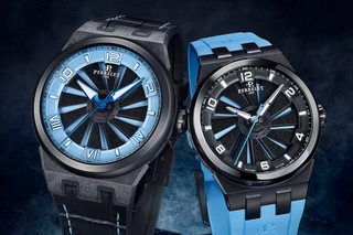 Perrelet Turbine Carbon Ice Blue und Turbine Titanium Ice Blue