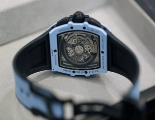 Hublot Spirit of Big Bang Chronograph, Blick auf das skelettierte Chronographenwerk HUB4700