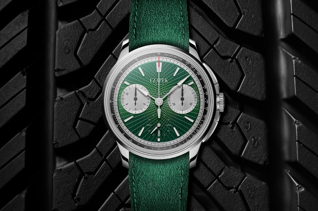Czapek – Faubourg de Cracovie „Crossroads“ Victory Green Chronograph, Automatikchronograph mit grünem Zifferblatt aus Edelstahl