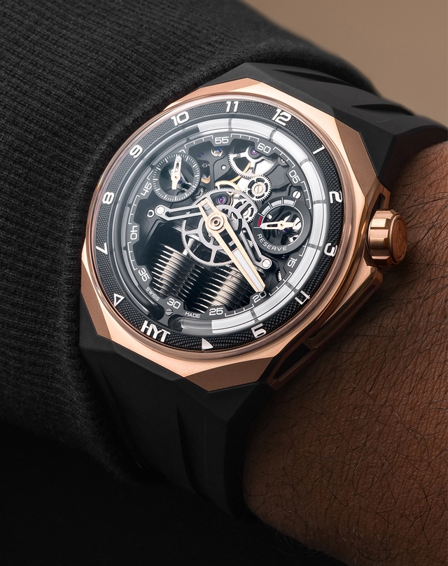 HYT – S1 5N Gold Titanium Limited Edition „Fally Ipupa“, Haute Horlogerie-Uhr mit Goldgehäuse
