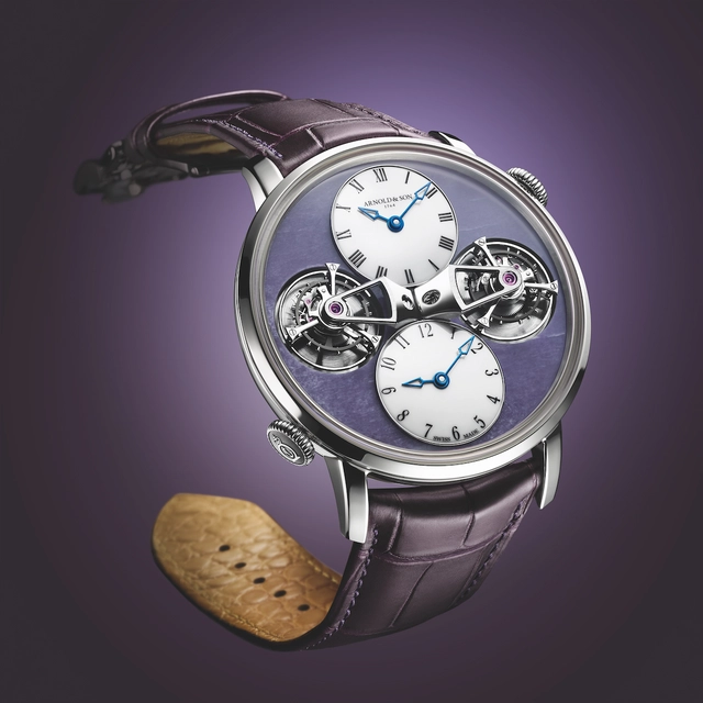 Arnold & Son Double Tourbillon White Gold in der Charoite Edition