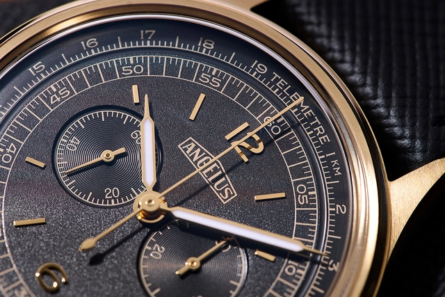 Angelus-Chronographe-Telemetre-Massena-LAB, Uhr Zifferblatt Detail 